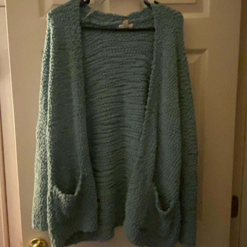Mint green popcorn sweater